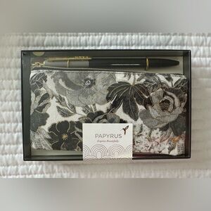 Papyrus Floral Pattern Pouch and Pen Gift Set